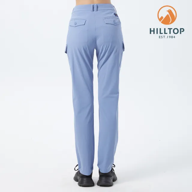 【Hilltop 山頂鳥】Portoroz Lightweight 女款超潑水戶外輕量彈性多口袋長褲 PH31XFN7 藍