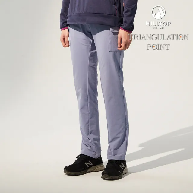 【Hilltop 山頂鳥】Portoroz Lightweight 女款超潑水戶外輕量彈性多口袋長褲 PH31XFN7 藍