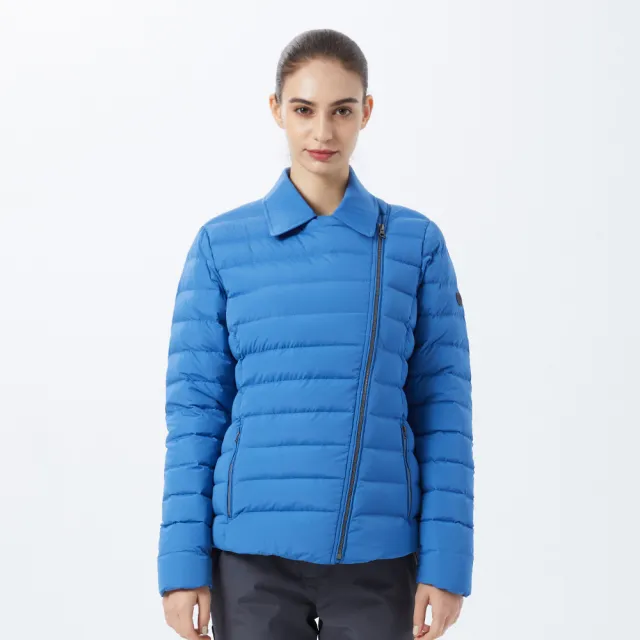 【Hilltop 山頂鳥】Weather-proof 女款斜開襟超潑水保暖蓄熱外套 PF22XF14 藍