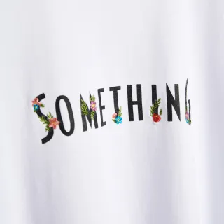 【SOMETHING】女裝 紫標 小花LOGO短袖T恤(白色)