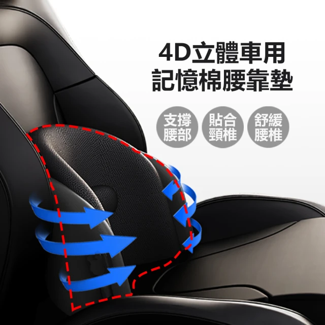 【ALucky 愛樂奇】4D立體車用記憶棉腰靠墊(記憶靠墊/汽車靠墊/紓壓靠墊/腰靠/背靠)