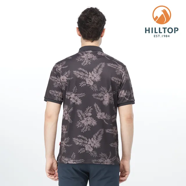 【Hilltop 山頂鳥】Weekenker Printed Polygiene 男款抗菌吸濕快乾熱帶印花POLO衫 PS14XMJ8 灰