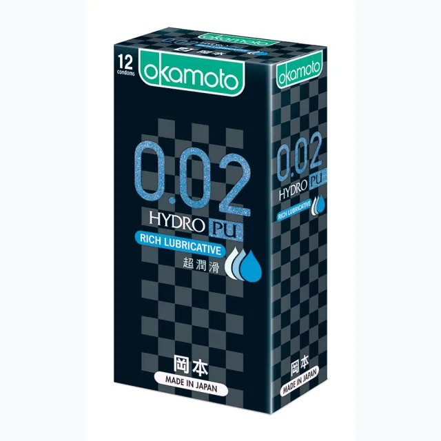 【okamoto 岡本】002RL水性聚氨酯超潤滑保險套12入/盒(加有潤滑劑/光滑/水感系列)