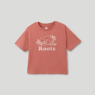 【Roots】Roots 女裝- 城市悠遊系列 金框海狸短袖T恤(乾燥玫瑰色)
