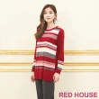 【RED HOUSE 蕾赫斯】配色條紋長版針織衫(共2色)