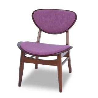 【H&D 東稻家居】高雅胡桃色實木高跟鞋椅(餐椅 椅子 紫墊 實木)
