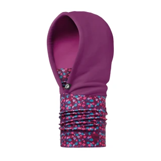 【BUFF】紫色碎花 兒童POLAR保暖連帽頭巾(POLAR頭巾/保暖頭巾)