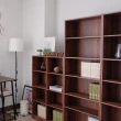 【EASY HOME】浮雕紋12格開放式書櫃採E1板材-胡桃木色(書櫃 置物櫃 收納櫃 展示櫃 組合櫃)