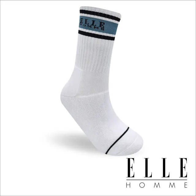 【ELLE HOMME】6雙組英倫條紋全方位機能運動襪(男襪/禦寒/運動襪/長襪/登山健行)