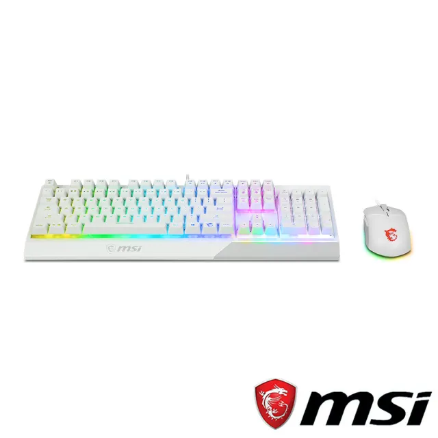 【MSI 微星】VIGOR GK30 COMBO WHITE 電競鍵盤滑鼠組(GK30+GM11)(白色)