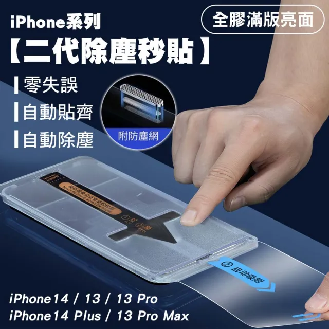 【SHOWHAN】iPhone 14 Plus 二代除塵 全膠滿版亮面防塵網保護貼秒貼款