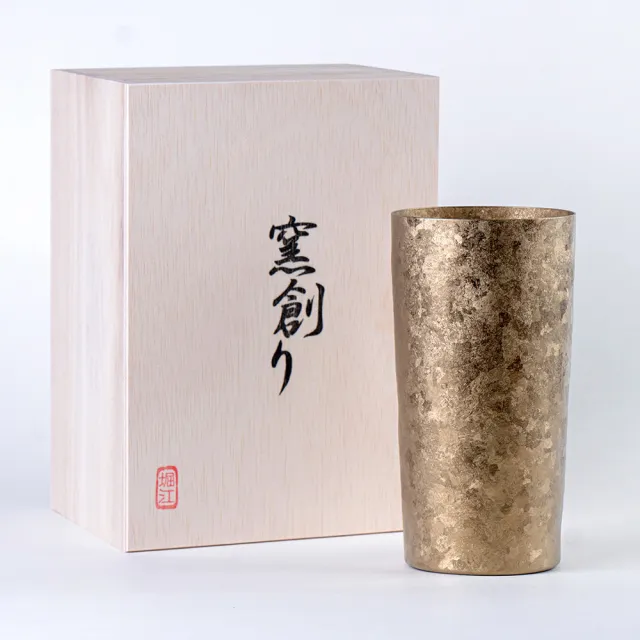 【HORIE】日本製 超輕量 雙層純鈦杯 保冷杯(金色 L 350cc)