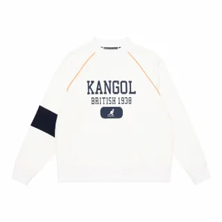 【KANGOL】長袖 大學T 白 大LOGO 微高領 中性(6255100300)