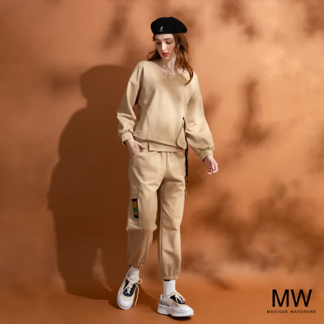 【MAGIQUE WARDROBE】落肩造型口袋上衣(2色)