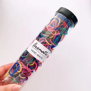 【小飾集】手指髮圈/不傷髮高彈力兒童手指髮圈 髮繩300入桶裝組(7款任選)