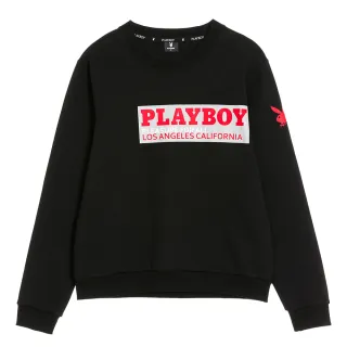 【PLAYBOY】左胸LOGO印花上衣(黑色)