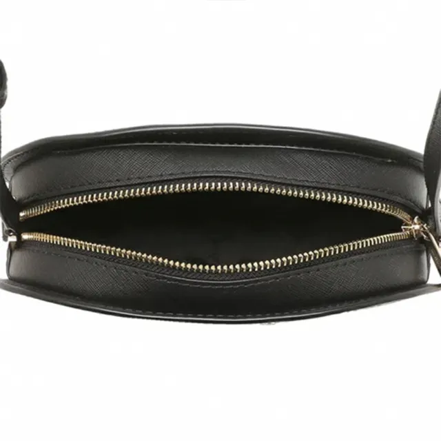 【Michael Kors】簡約皮革拉鍊斜背包-黑(現貨)