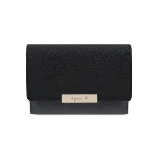 【agnes b.】Voyage 雙色防刮皮革卡夾(黑色)