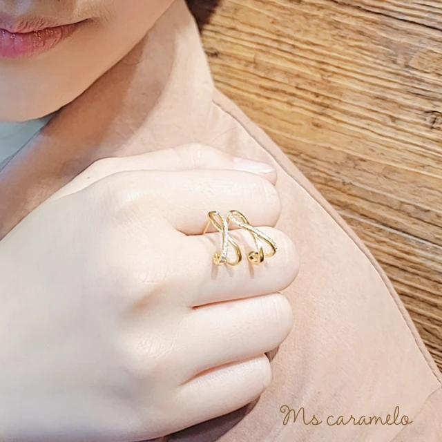 【焦糖小姐 Ms caramelo】925純銀  愛無限(鋯石耳環)