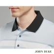 【JOHN DUKE 約翰公爵】男裝 吸濕彈性速乾抗UV橫紋胸袋薄長袖POLO衫_藍(99-2V9151)