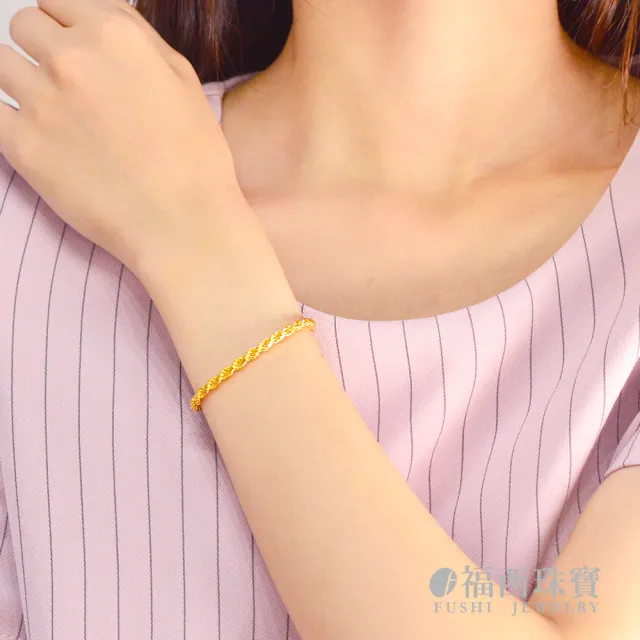 【福西珠寶】黃金手鍊 經典麻花黃金手鍊 立體麻花編織 簡約百搭 (金重3.20錢正負0.03錢)