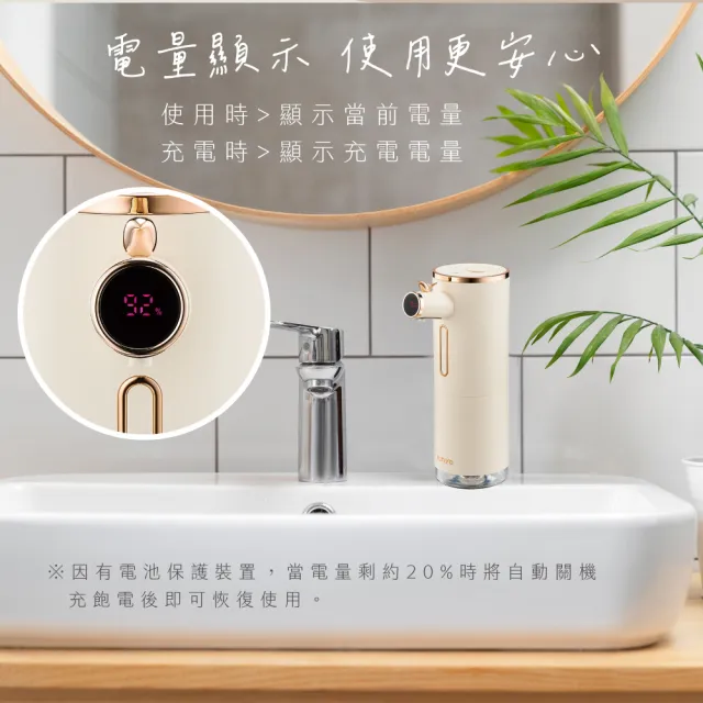 【KINYO】USB充電式智能感應泡沫洗手機(三段式/泡沫機/給皂機 KFD-3131)