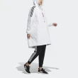 【adidas 愛迪達】Long WV JKT 女 連帽 外套 長版 運動 訓練 休閒 亞洲版 拉鍊口袋 白黑(HG1848)