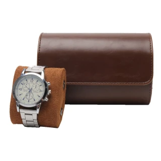 【京都良品】腕錶/機械錶商務旅行防撞皮革收納盒 復古棕2錶位
