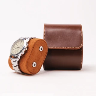 【京都良品】腕錶/機械錶商務旅行防撞皮革收納盒 復古棕1錶位