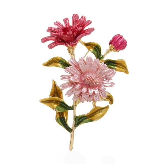 【Aphrodite 愛芙晶鑽】彩釉胸針 立體胸針 花朵胸針/手工彩釉立體花朵造型胸針(4色任選)