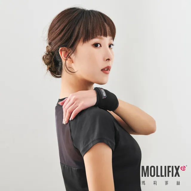 【Mollifix 瑪莉菲絲】纏繞式透氣護腕帶_二件組(黑)