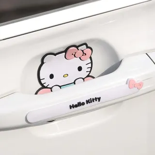 【HELLO KITTY】凱蒂貓車用防撞條車門防刮條8入(車門防刮 車門腕 防刮膜 門腕貼 把手貼 保護膜 保護貼)