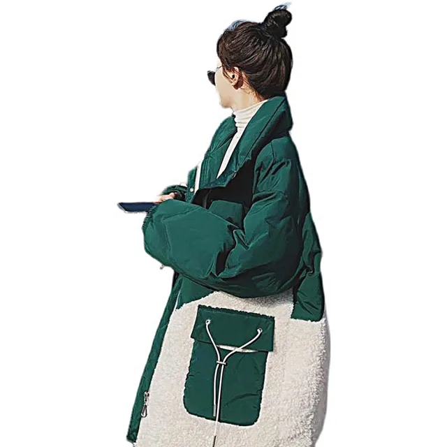 【巴黎精品】現貨+預購 鋪棉外套科技棉大衣麵包服(時尚撞色禦寒長款保暖女外套2色v1an62 5K)