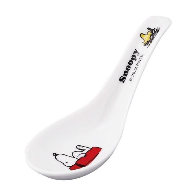 【小禮堂】SNOOPY 史努比 陶瓷湯匙 - 屋頂(平輸品)