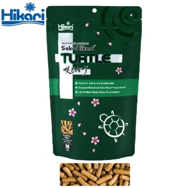 【HIKARI 高夠力】善玉菌烏龜飼料 M顆粒200g+Tetra德彩兩棲烏龜飼料1L 守護腸胃(適用於各種澤龜水龜烏龜)