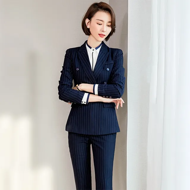 【巴黎精品】現貨+預購 西裝套裝兩件套(條紋外套半身裙/褲子女西服2款p1bg37)