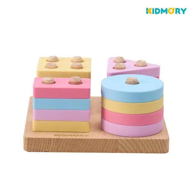 【KIDMORY】矽膠疊疊樂感統玩具-幾何(彌月禮 啟蒙玩具 統感玩具 親子遊戲 創意KM-851-GM)