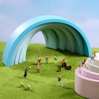 【KIDMORY】矽膠疊疊樂感統玩具-彩虹(彌月禮 啟蒙玩具 統感玩具 親子遊戲 創意)