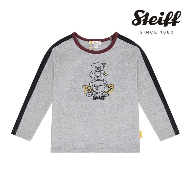 【STEIFF】熊頭童裝 大學長袖T(長袖上衣)