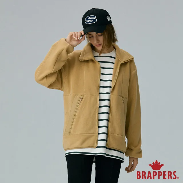 【BRAPPERS】女款 搖粒絨拼接休閒夾克(卡其)