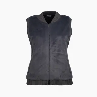 【PING】女款素面休閒刷毛背心-灰(蓄熱保溫/GOLF/高爾夫/RB22211-86)