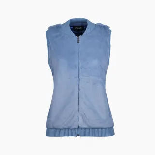 【PING】女款素面休閒刷毛背心-藍(蓄熱保溫/GOLF/高爾夫/RB22211-55)