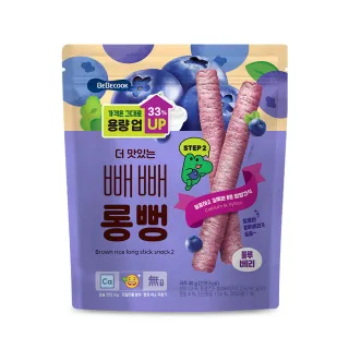 【韓國 BEBECOOK】寶膳 幼兒初食綿綿貝貝棒-藍莓優格 40g(超長米棒重磅登場)