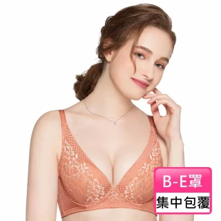 【Swear 思薇爾】瑪麗蓮系列B-E罩蕾絲集中包覆女內衣(暖日橘)_出清品
