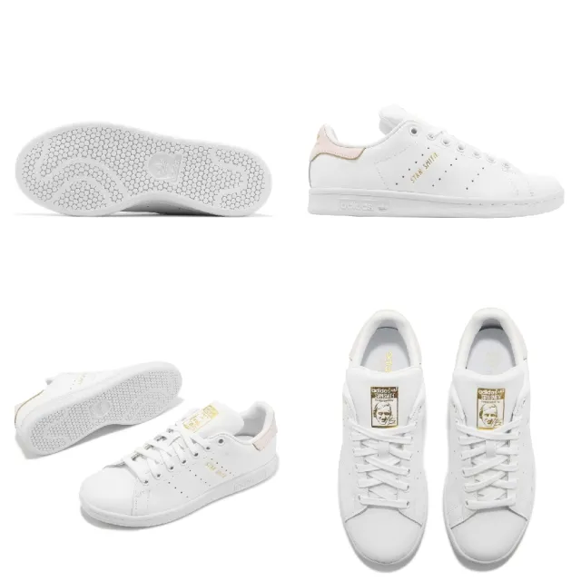 【adidas 愛迪達】休閒鞋 Stan Smith W 女鞋 白 粉尾 經典 復古 史密斯 皮革 小白鞋 愛迪達(HQ6643)