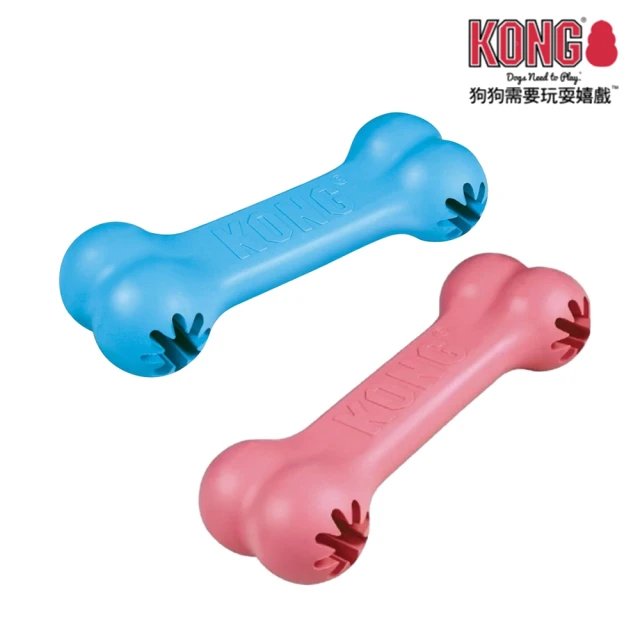 【KONG】Puppy Goodie Bone / 幼犬狗骨頭益智玩具-藍色/粉色 S(寵物玩具)