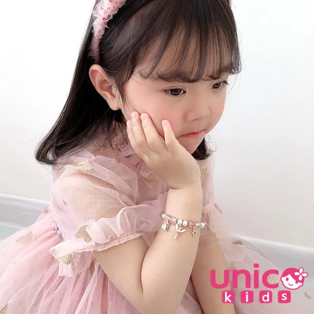 【UNICO】兒童甜美元素串珠手鍊/配飾-俏皮紅色(髮飾/配件/聖誕)