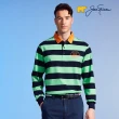 【Jack Nicklaus 金熊】GOLF男款網眼條紋設計POLO衫/高爾夫球衫(綠色)