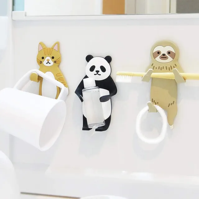 【台隆手創館】黏貼式掛勾收納動物好朋友(兩入任選)