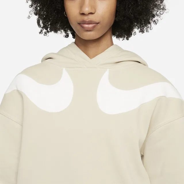 【NIKE 耐吉】上衣 女款 帽T 長袖上衣 運動  AS W NSW SWSH FLC GX HOODIE  卡其  DD5581-206